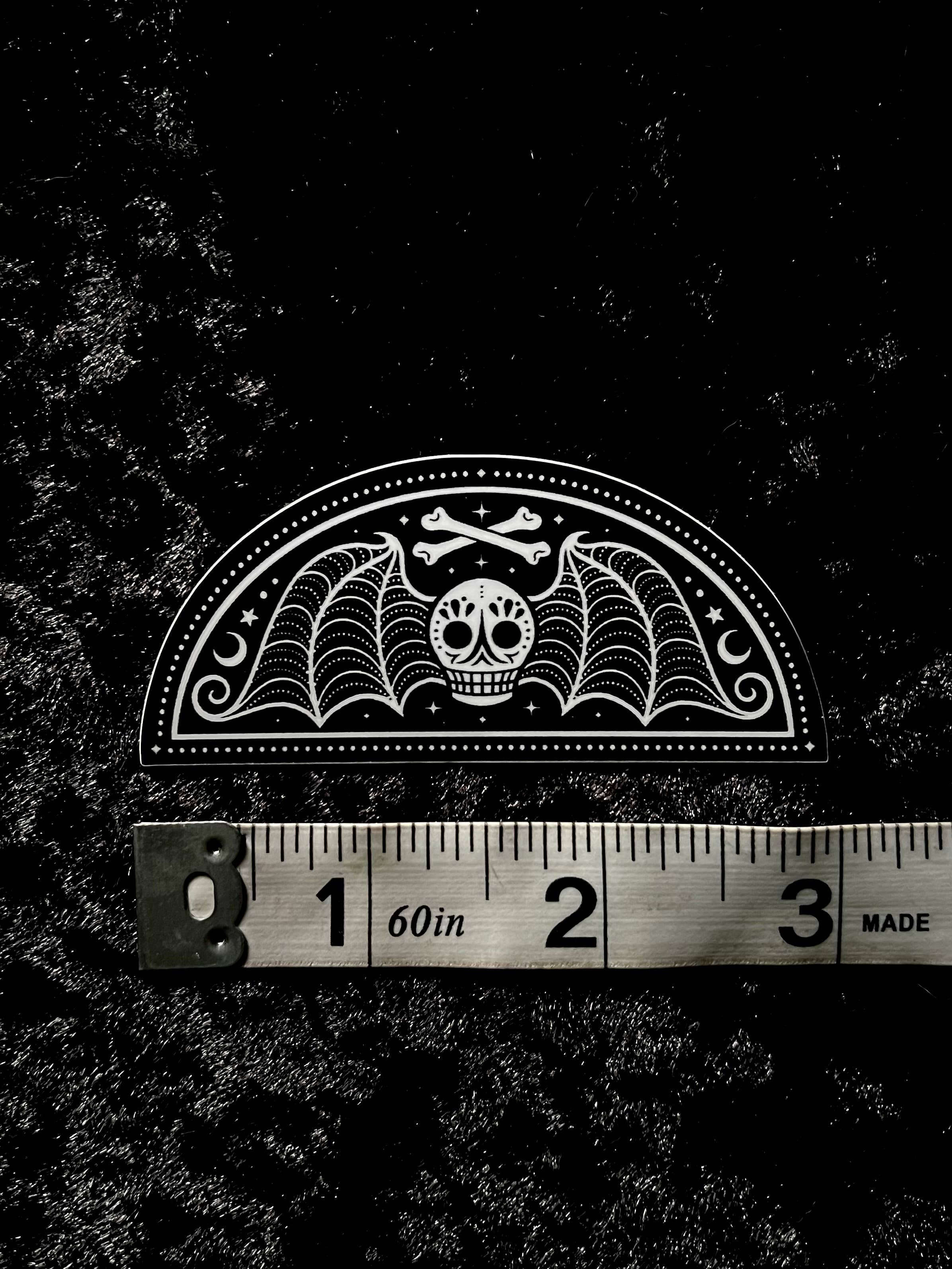 Death's Head Sticker: Waterproof, Spooky Whimsical Gothic