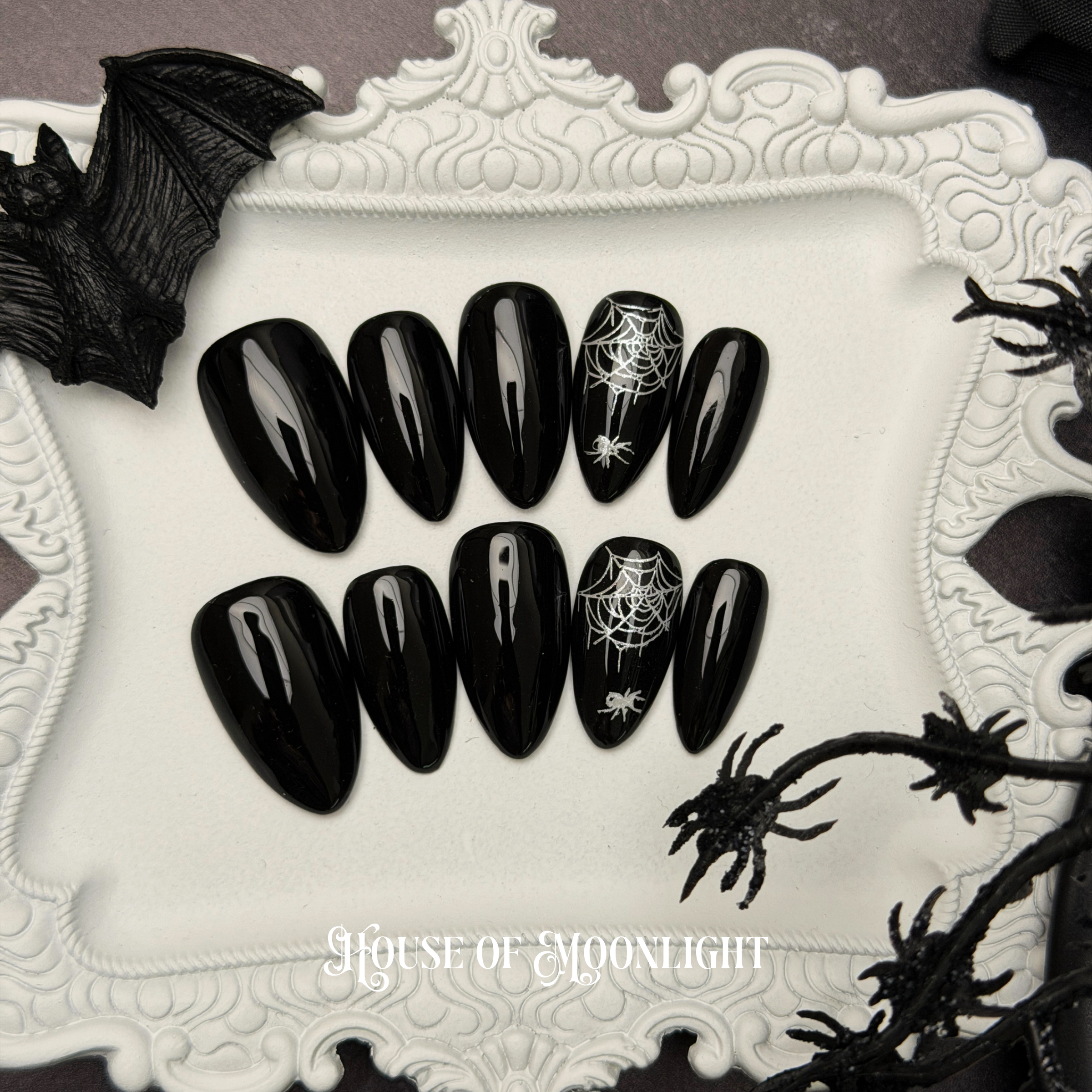 The Spider's Parlour | Luxury Hand-Painted Gothic Press-On Nails