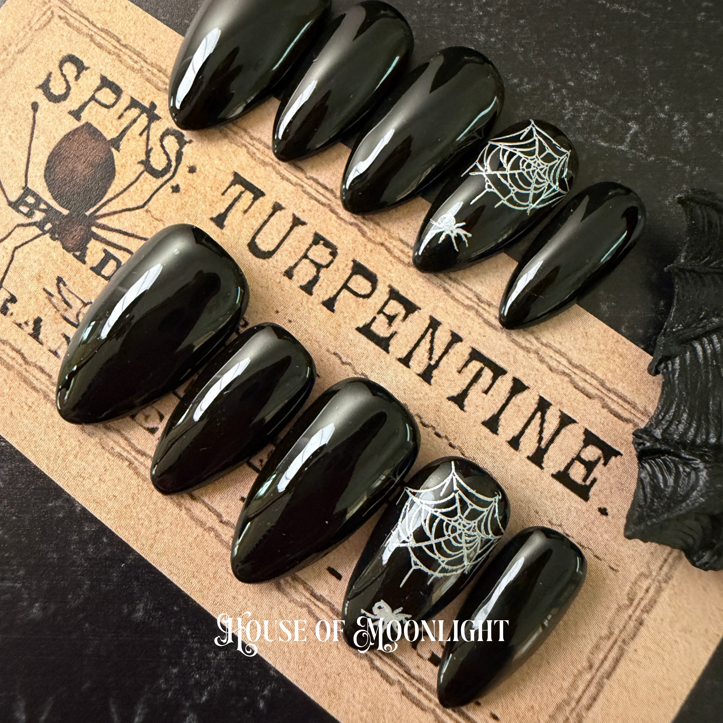 The Spider's Parlour | Luxury Hand-Painted Gothic Press-On Nails