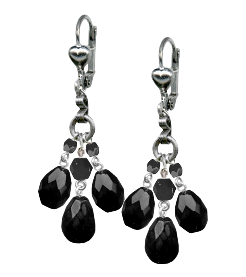 Midnight Cluster Victorian-Style Earrings