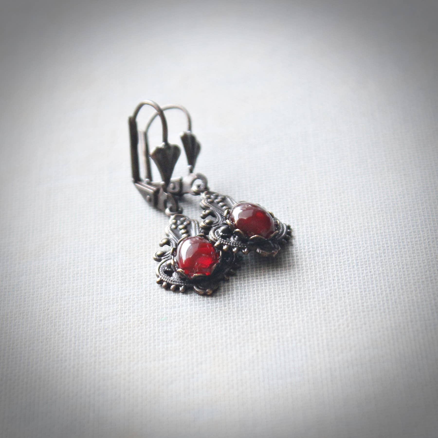 Carnelian Small Victorian Drop Earrings