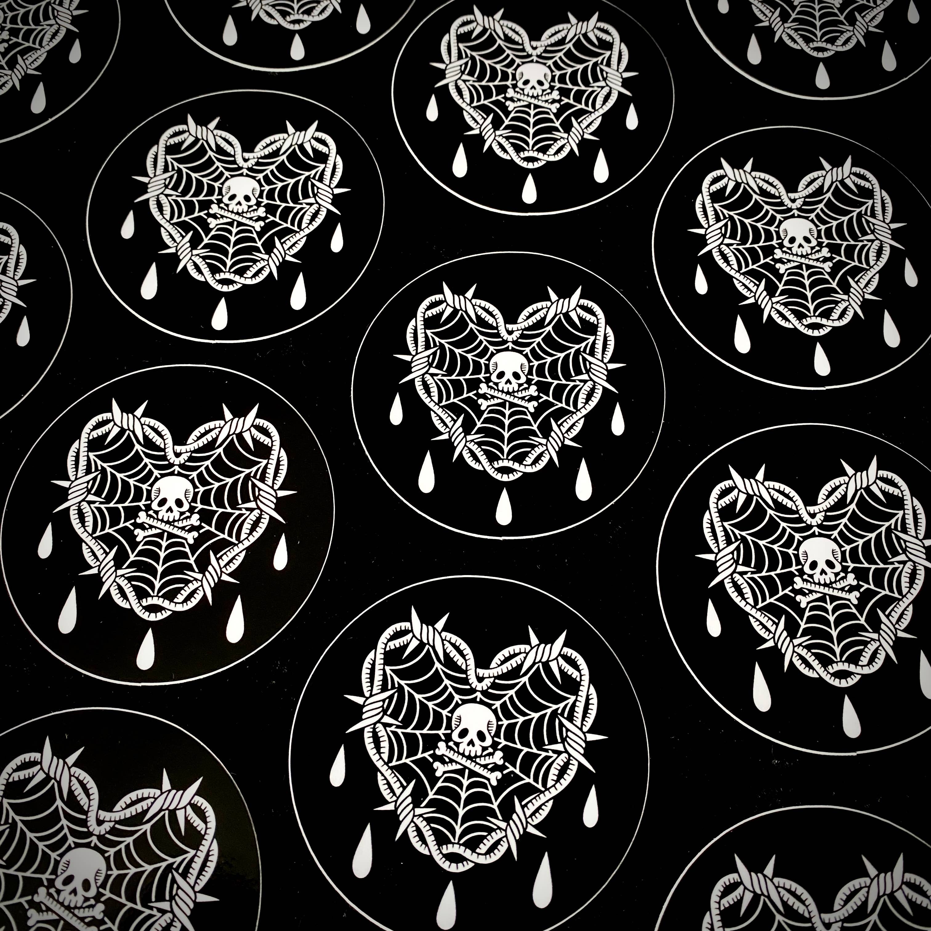 Bleeding Heart Sticker: Waterproof, Spooky Crying Goth Art
