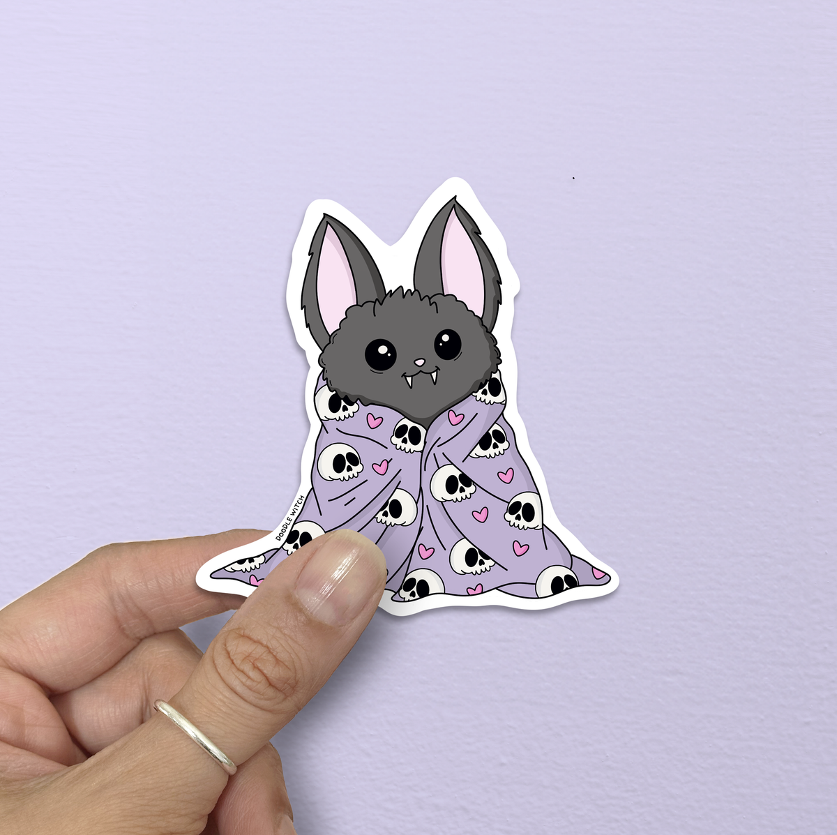 Bat with Blanket Goth Stickers