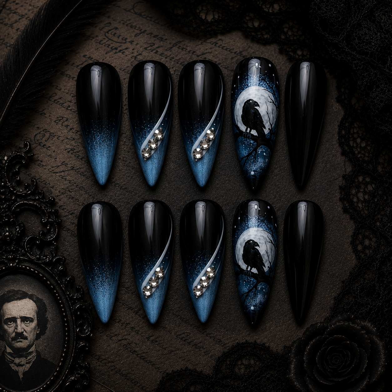 House of Ravens | Luxury Hand-Painted Gothic Press-On Nails