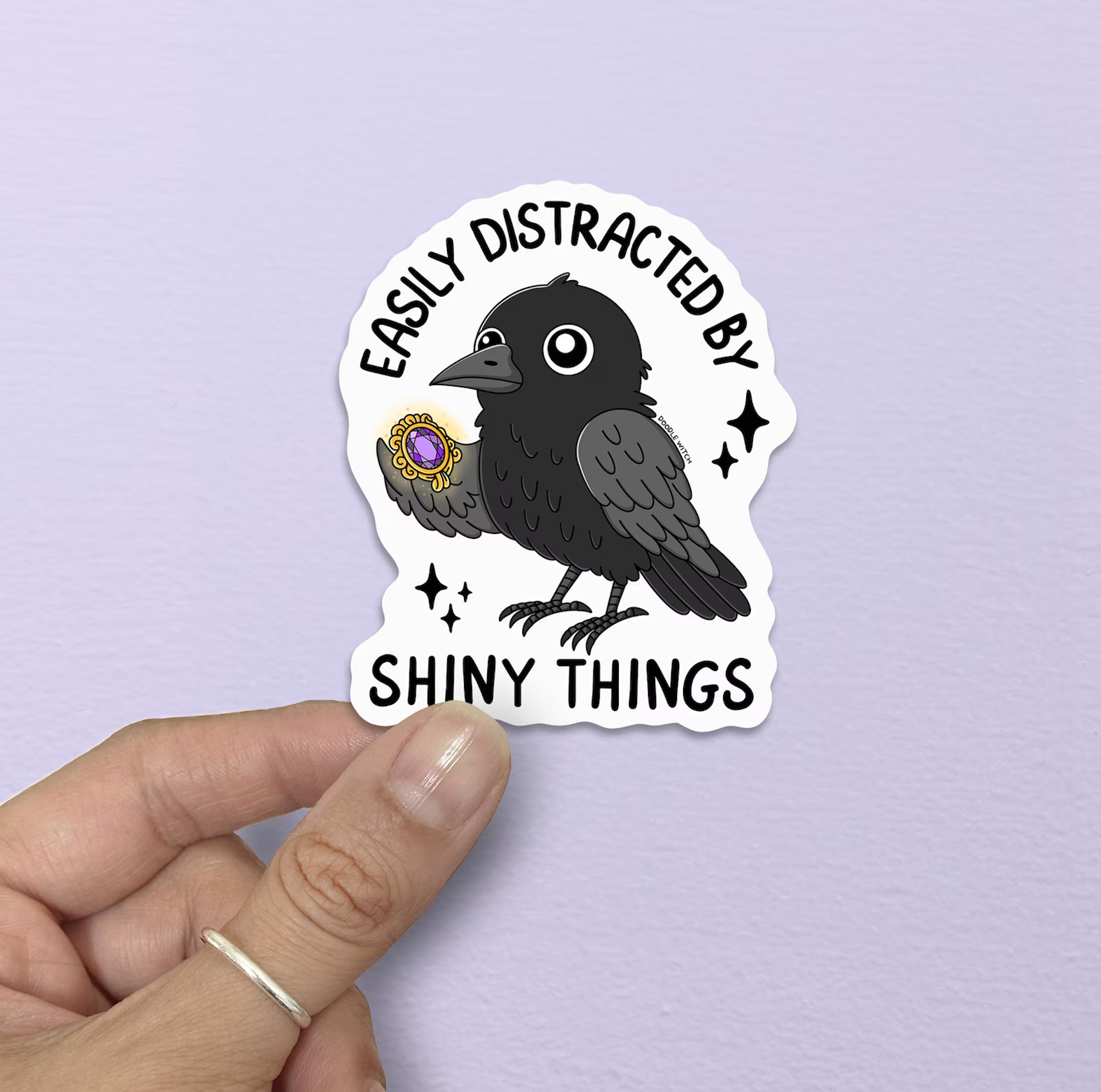 Easily Distracted By Shiny Things, Raven Stickers