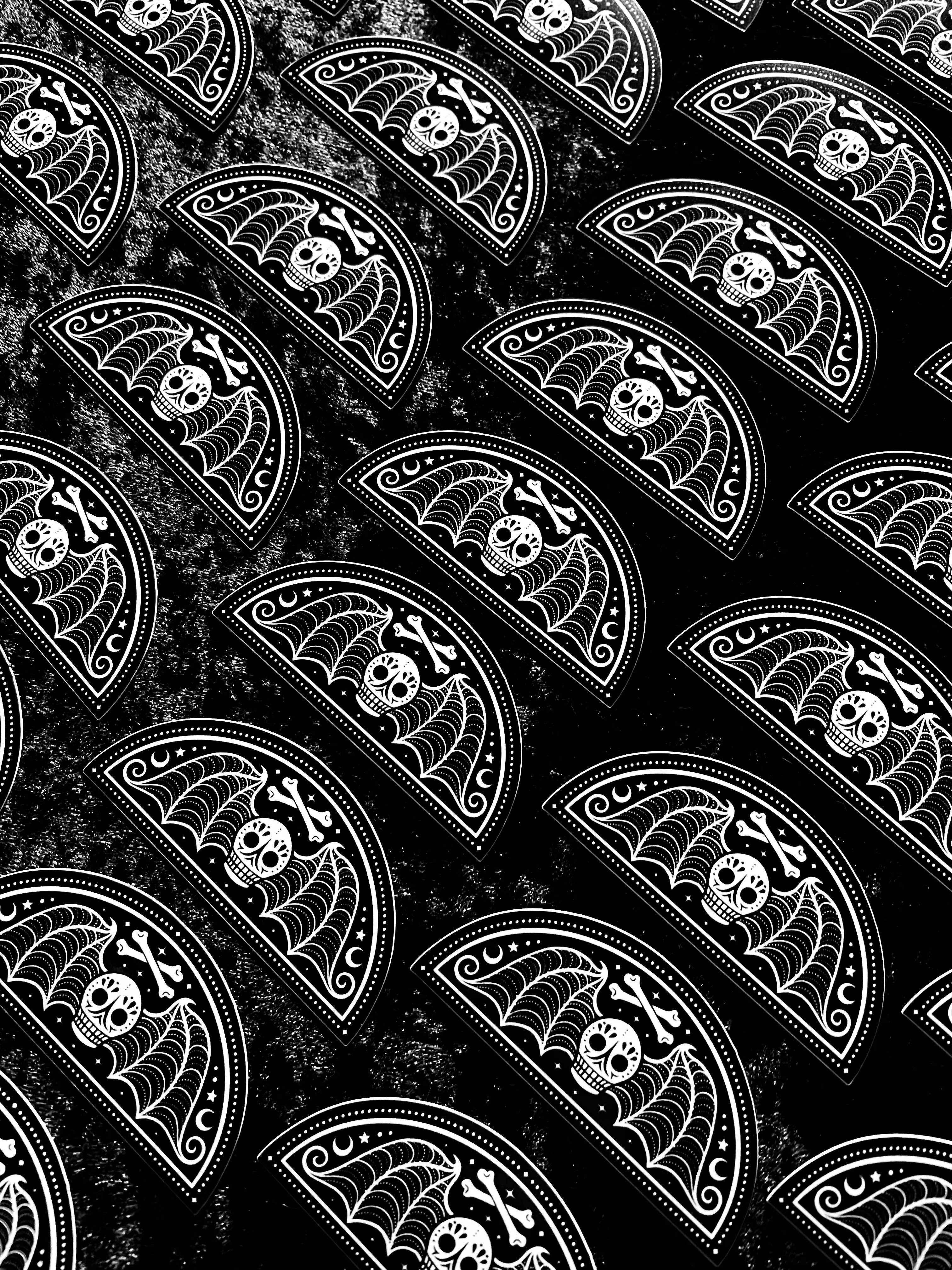 Death's Head Sticker: Waterproof, Spooky Whimsical Gothic