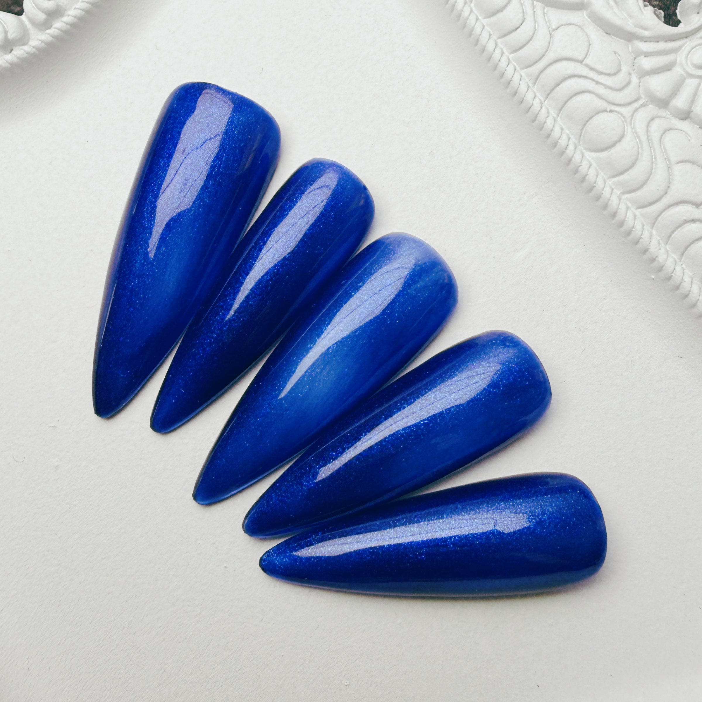 Blue Hour - Blue Solid Color Press On Nail Set