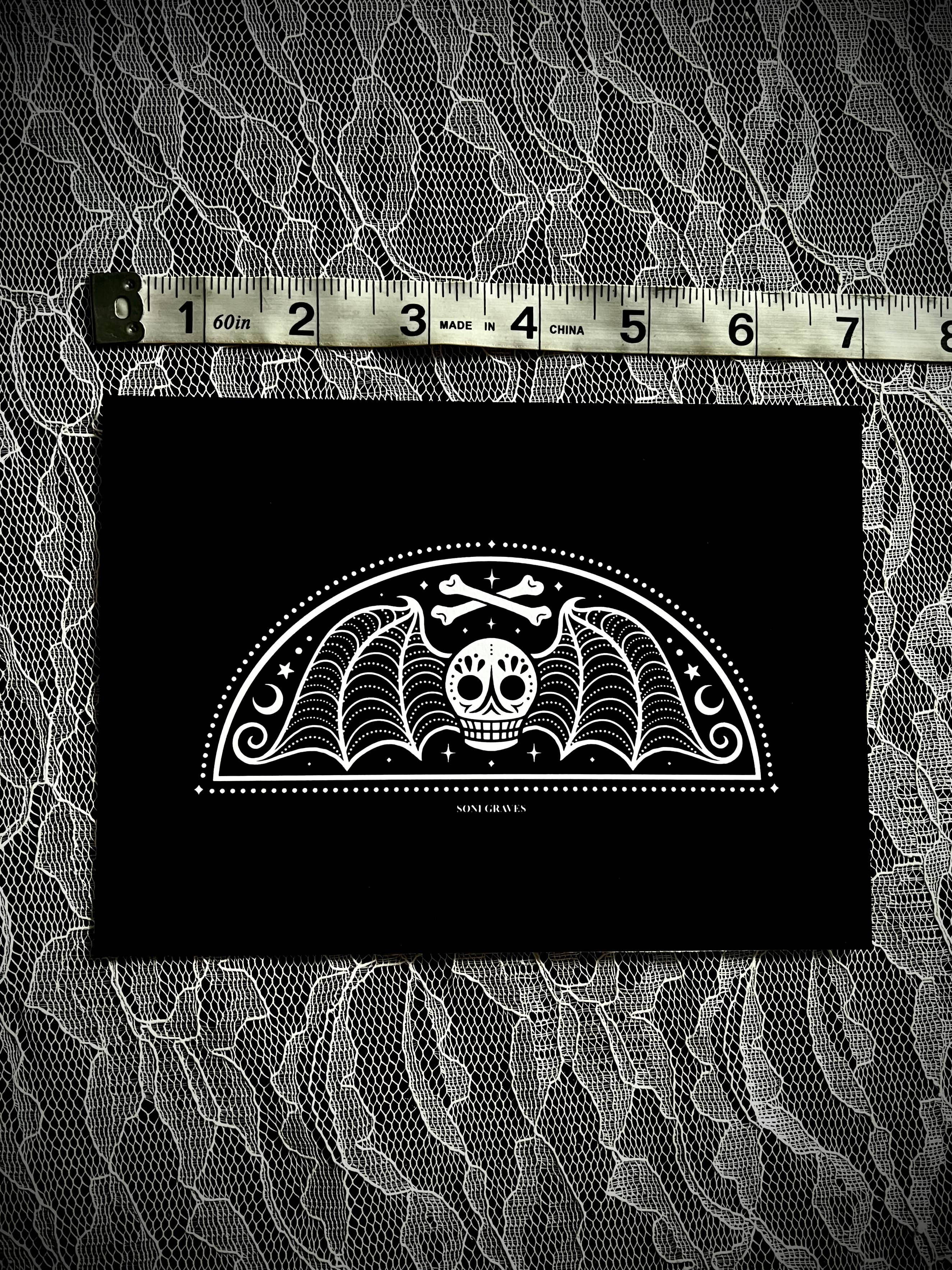 Death's Head Print, 5x7", Spooky Gothic Dark Art