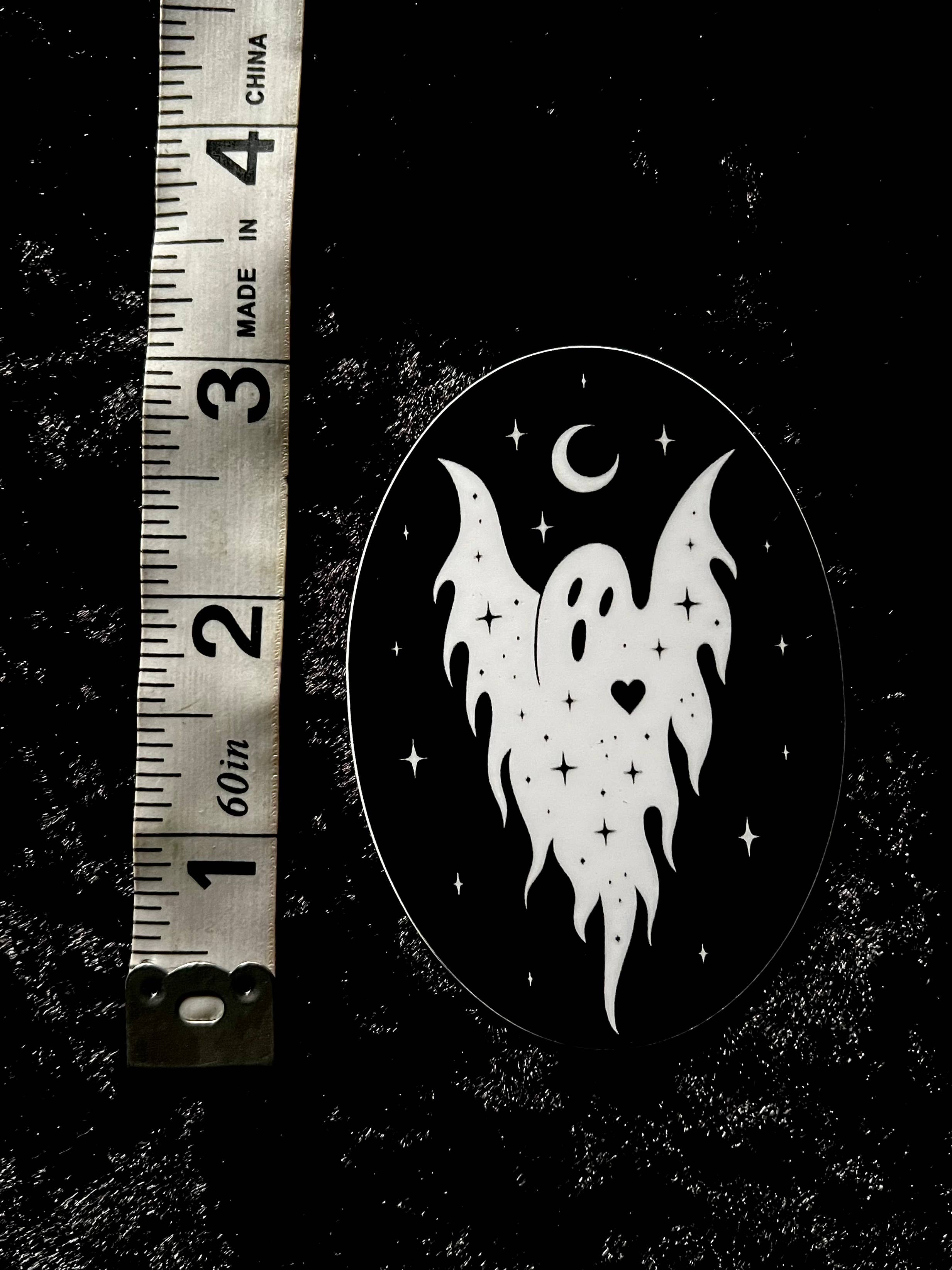 Night Ghost Sticker: Waterproof, Spooky Whimsical Gothic