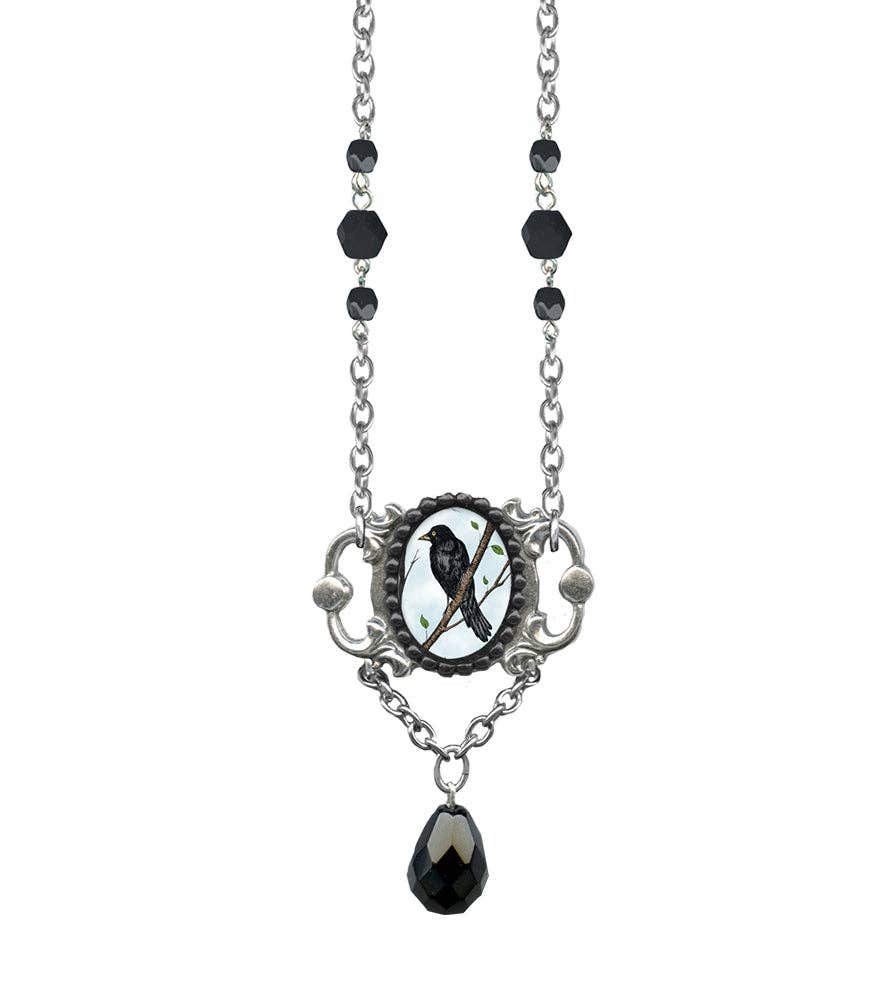 The Raven's Relic Necklace | Gothic Raven Necklace