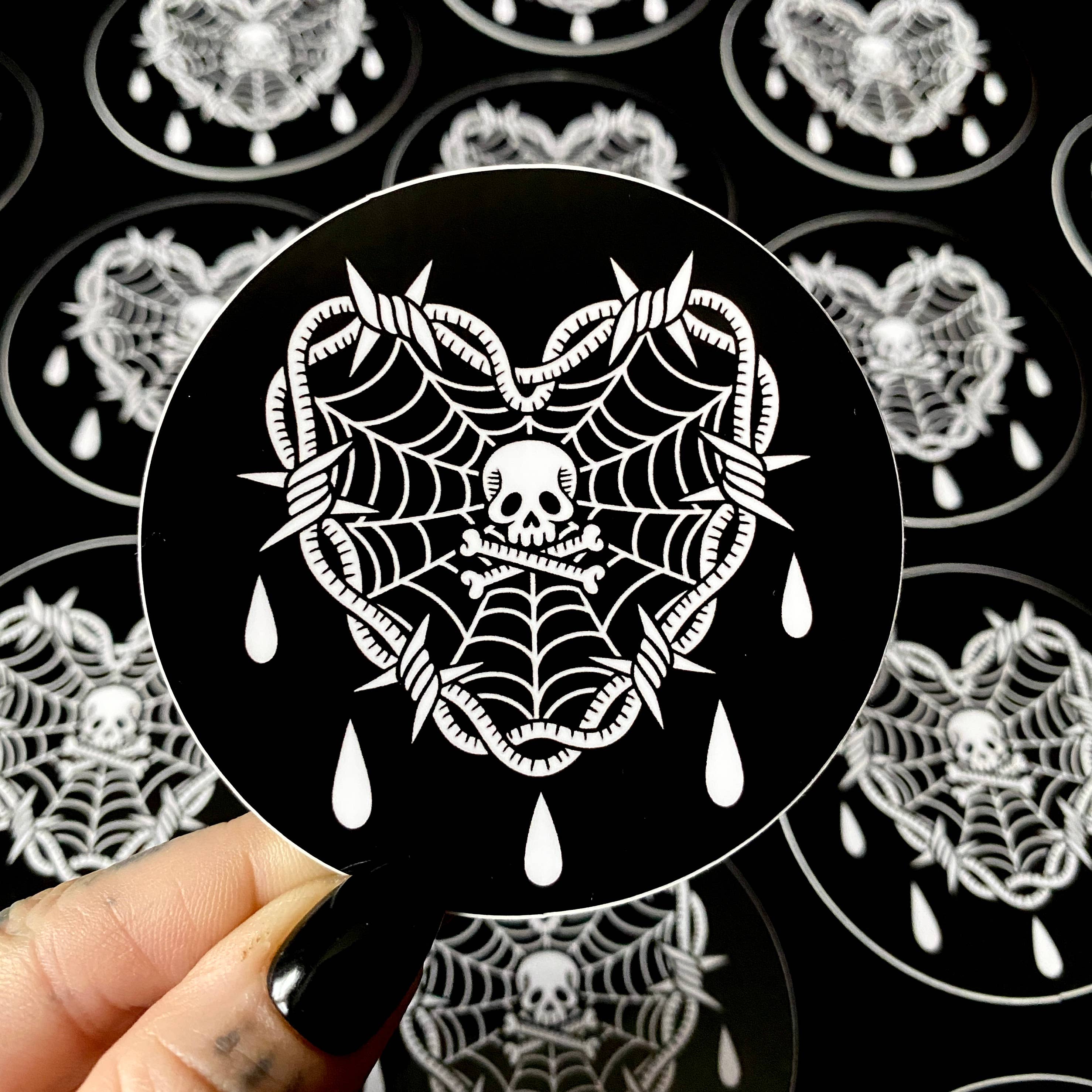 Bleeding Heart Sticker: Waterproof, Spooky Crying Goth Art