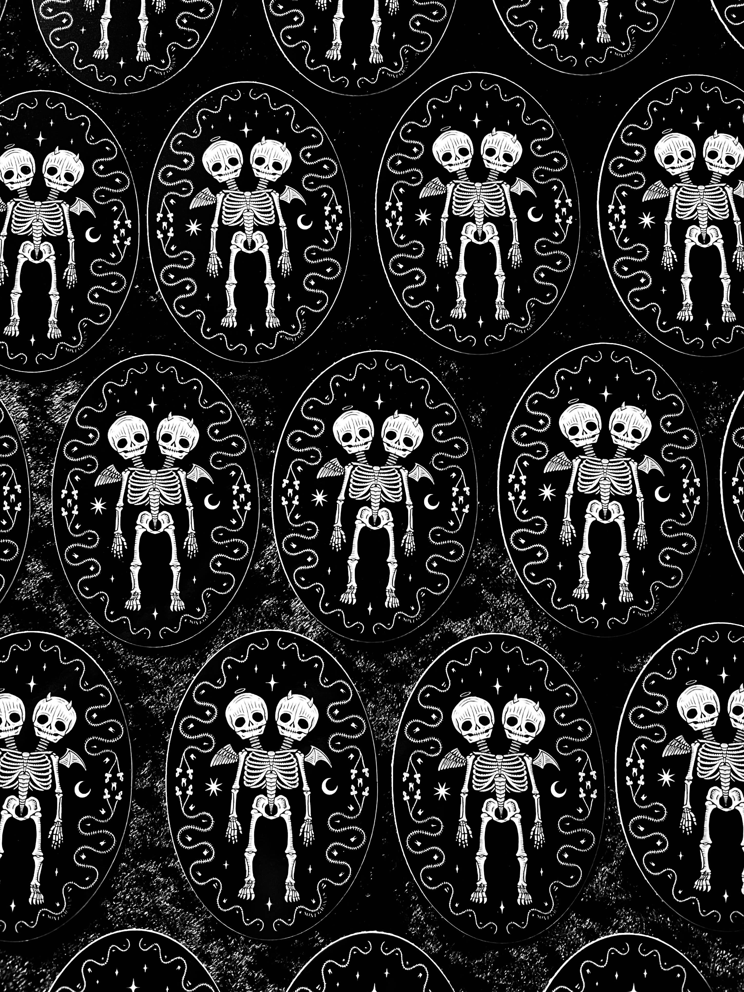 Oddities Skeleton Sticker: Waterproof, Spooky Whimsical Goth