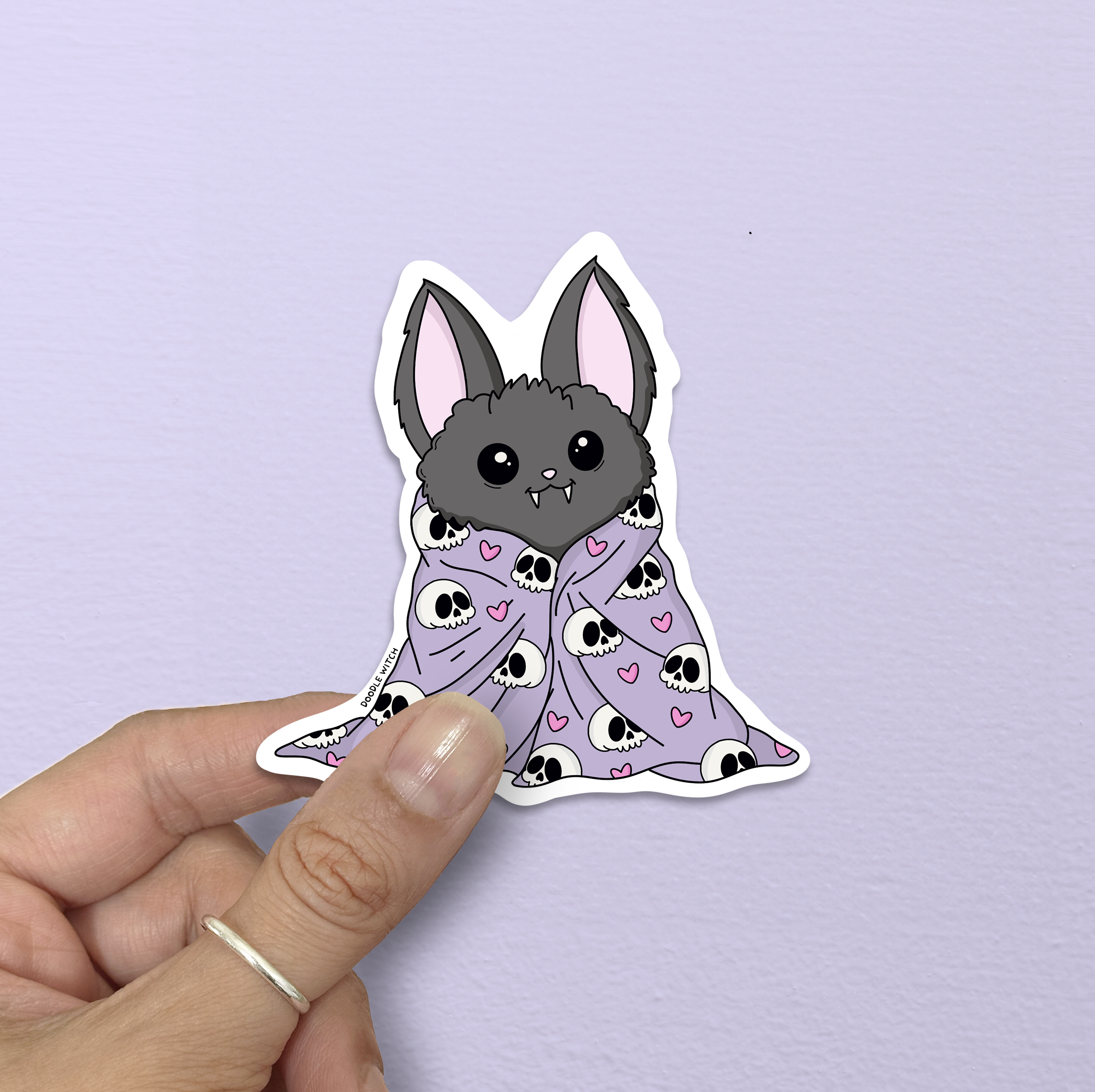 Bat with Blanket Goth Stickers