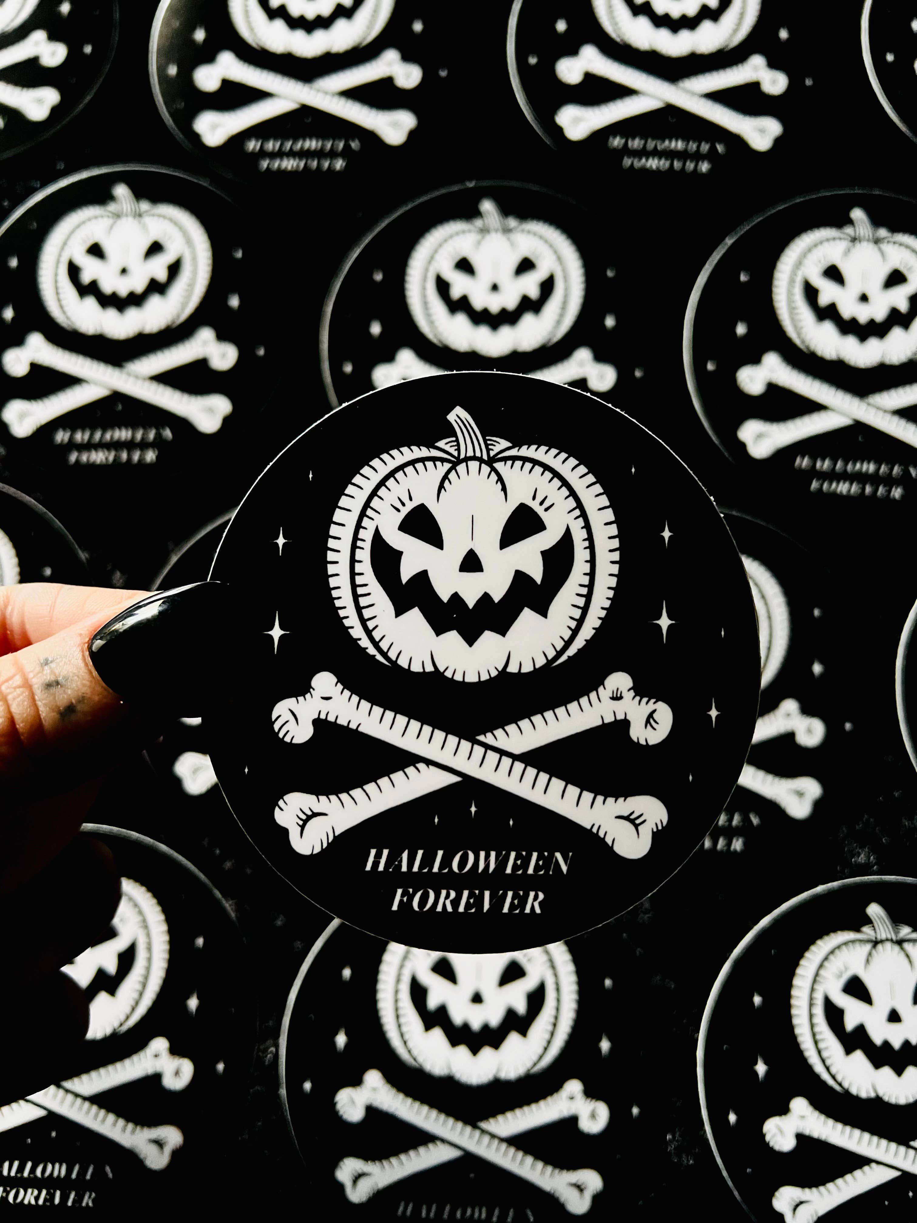 Halloween Forever Sticker: Waterproof, Spooky Whimsical Goth