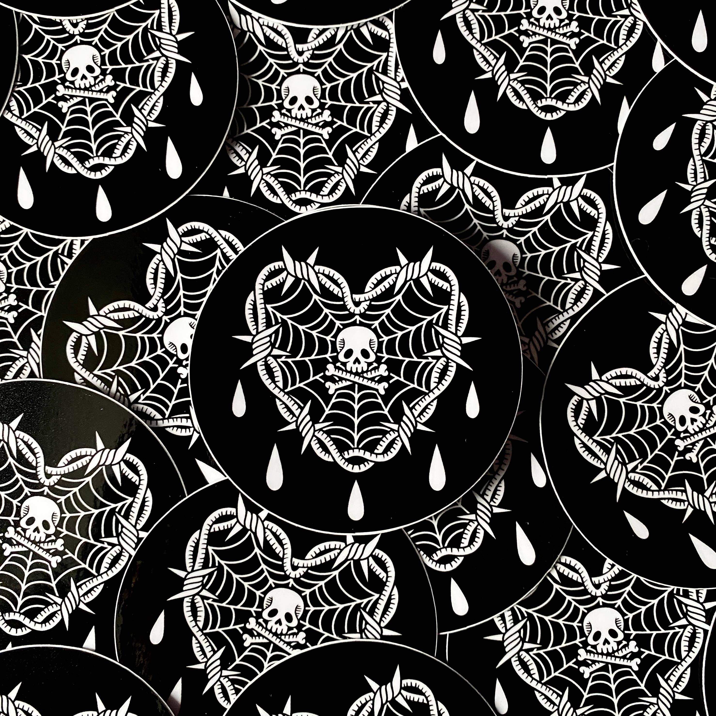 Bleeding Heart Sticker: Waterproof, Spooky Crying Goth Art