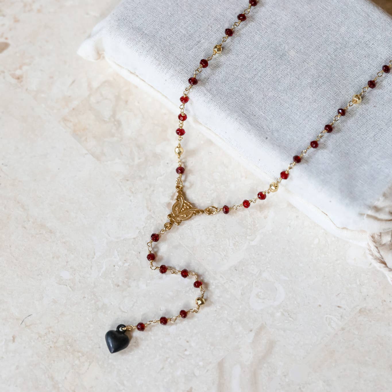 The Dark Valentine Lariat Necklace | Gothic Necklace