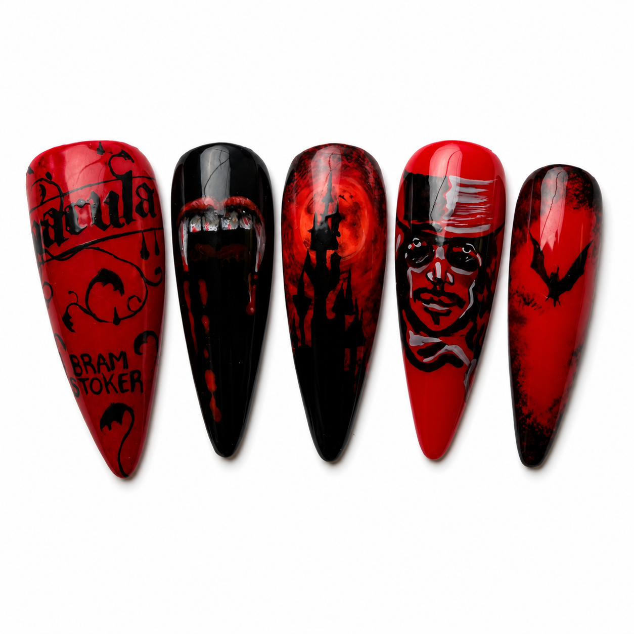 Dracula| Luxury Hand-Painted Gothic Press-On Nails