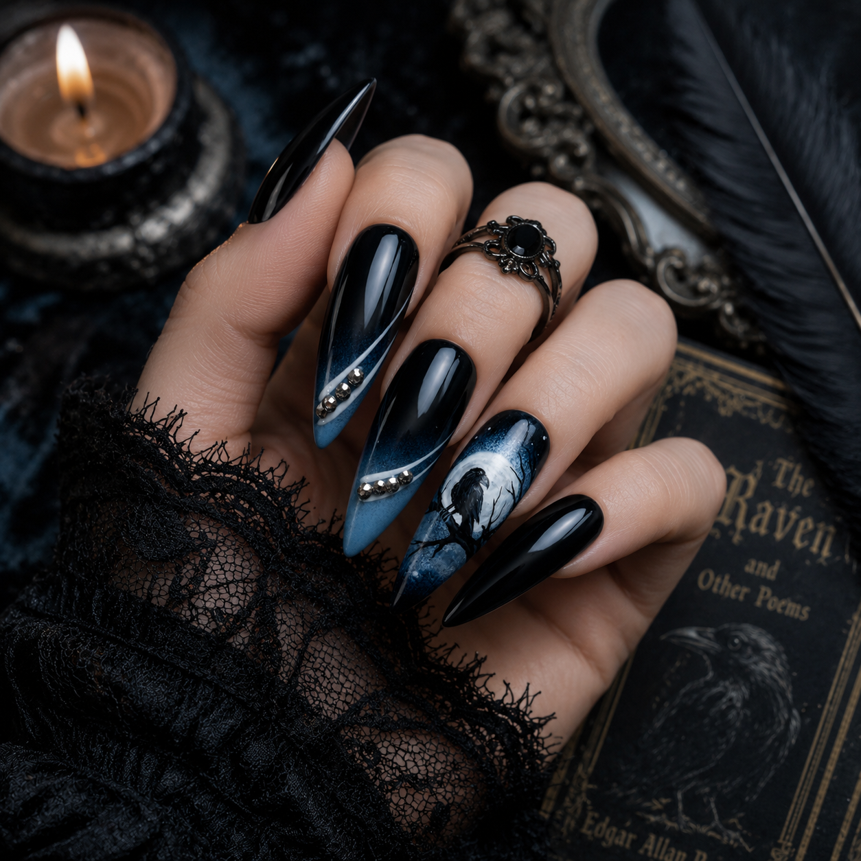 House of Ravens | Luxury Hand-Painted Gothic Press-On Nails
