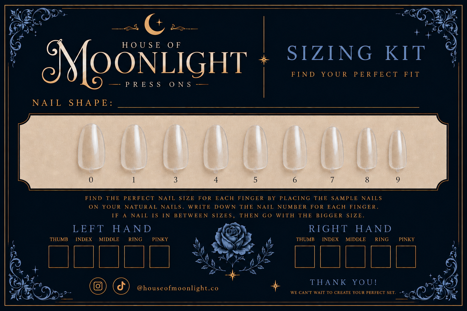 Moonlight Press Ons Luxury Sizing Kit