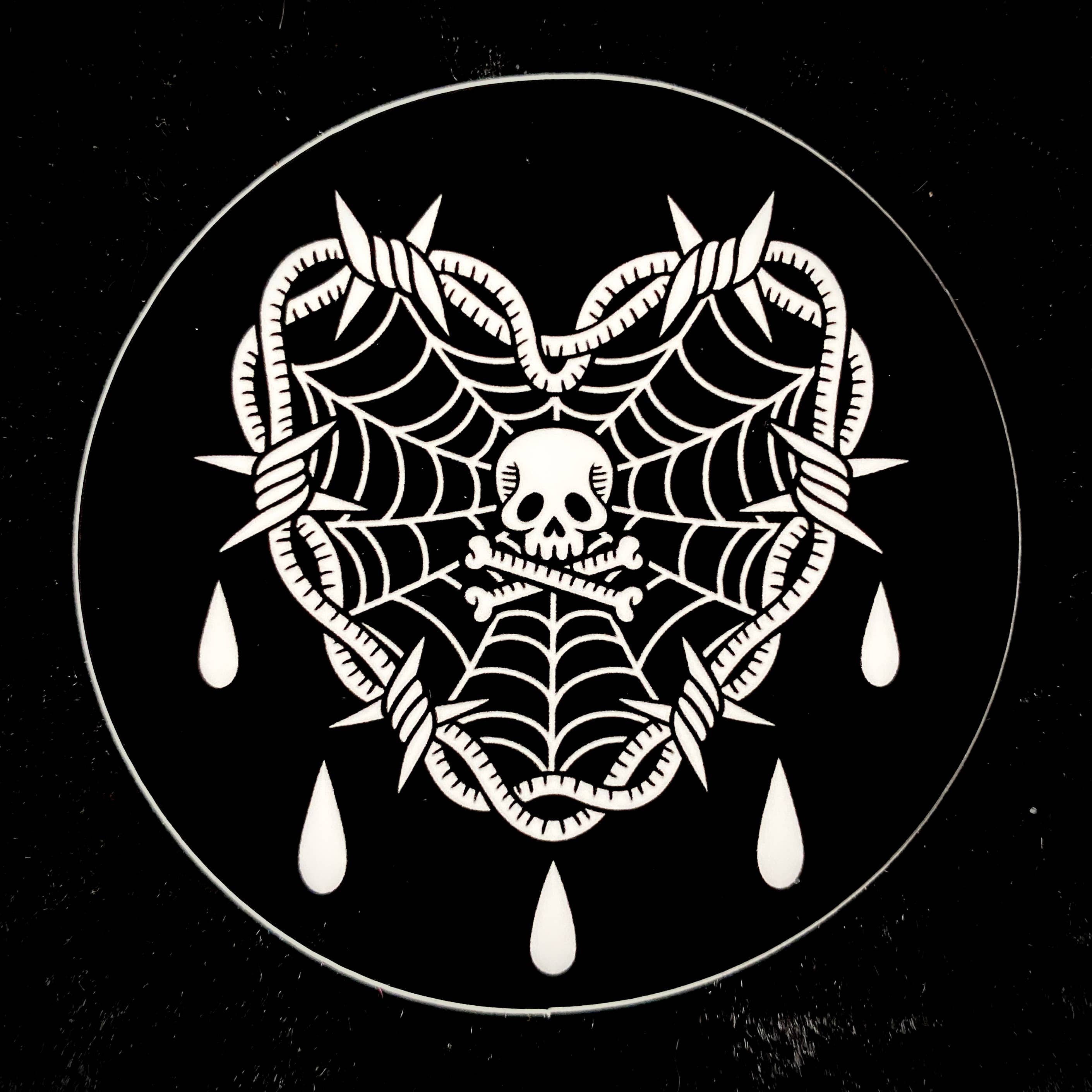 Bleeding Heart Sticker: Waterproof, Spooky Crying Goth Art