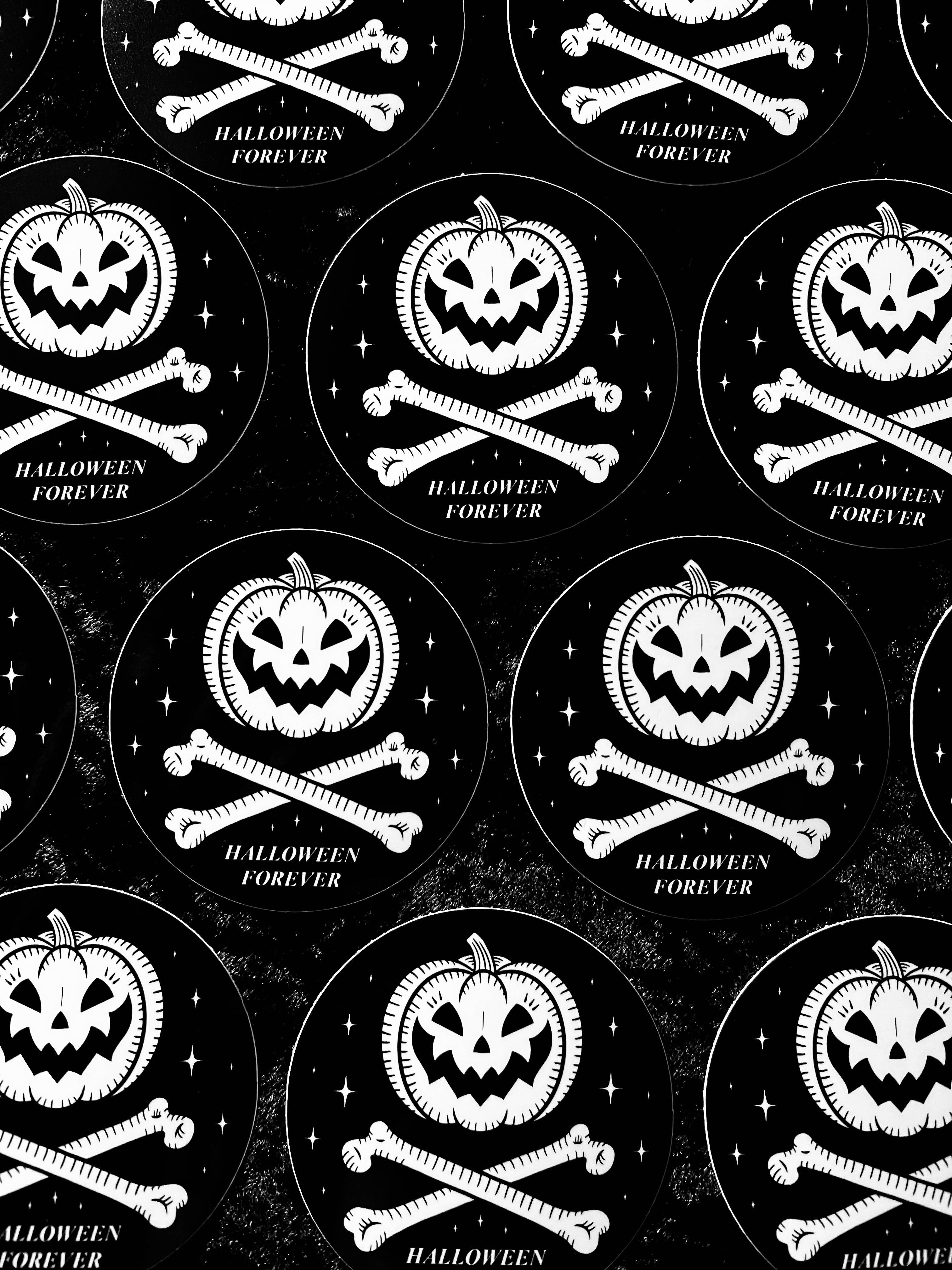 Halloween Forever Sticker: Waterproof, Spooky Whimsical Goth