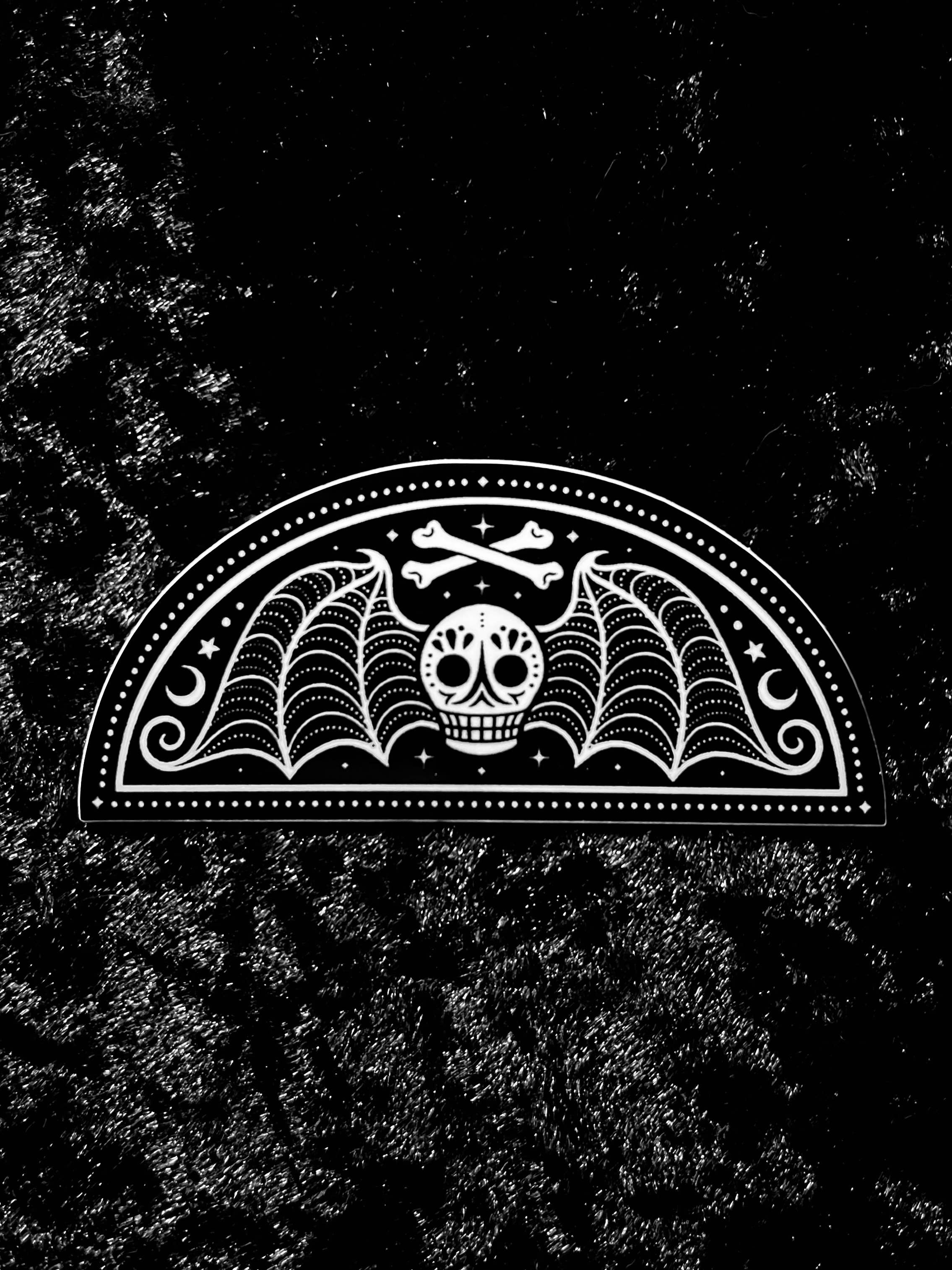 Death's Head Sticker: Waterproof, Spooky Whimsical Gothic